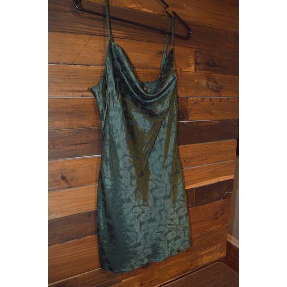 Nasty Gal‎ Slip Dress Cowlin' For You Floral Jacquard Green Size 2 - Picture 3 of 11
